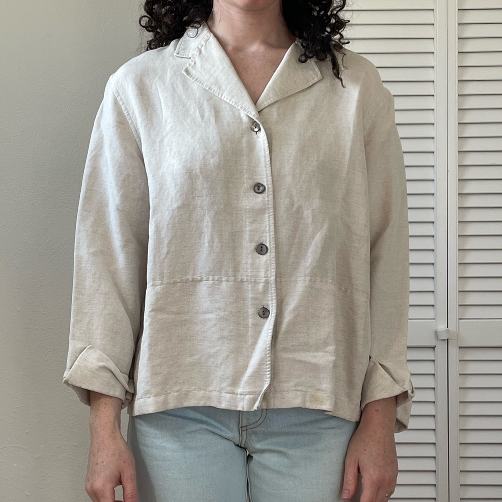 Linen Boxy Blouse